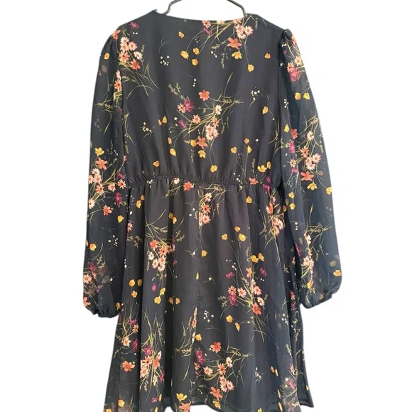 Navy Blue Floral Dress - Picture 6 of 6